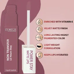 FORFOR Power Stay Non Transfer 12 Hours Stay Velvet Matte Lipstick 4 ml - Mauve Matte 23 image 2