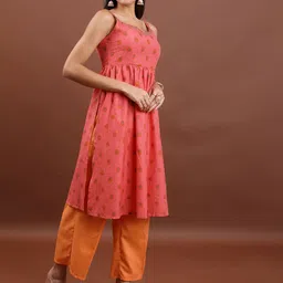 Vishudh Floral Printed A-Line Kurta with Palazzos & Dupatta image 2