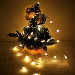Amfin White & Red 2.5M Christmas Tree Bell Shaped LED StringLights image 4