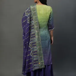 AURELIA Ethnic Motifs Printed Regular Kurta with Sharara & With Dupatta image 4