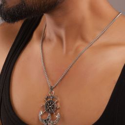 The Roadster Lifestyle Co. Men Contemporary Anchor Pendant with Chain-image-57