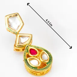 Anouk Gold-Plated Kundan Studded Geometric Shaped Drop Earrings image 4