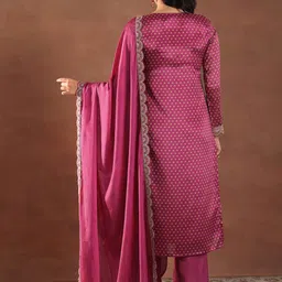 Libas Women Bandhani Printed Regular Kurta with Trousers & With Dupatta image 5