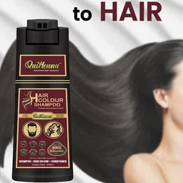 QUIKHENNA 100% Grey Coverage Hair Color Shampoo with Argan Oil 400 ml - Burgundy 9RG image 5