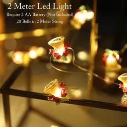 Amfin White & Red 2.5M Christmas Tree Bell Shaped LED StringLights image 5