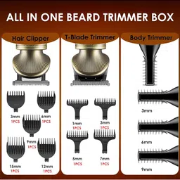 VGR Professional 6-In-1 Mens Grooming Kit With 180-Min Runtime V-106 - Gold image 4