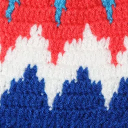 CHUTPUT Kids Blue & Red Self-Design Woollen Beanie with Booties image 2