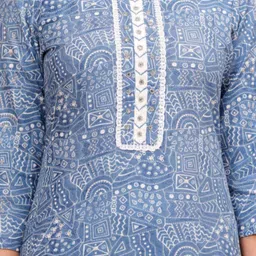 JAIPURI COLLECTION Abstract Printed Cotton Kurta Pant set with Dupatta set image 4
