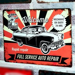 eazy wagon Red & White Ford Repair Service Printed Wall HangingDecor-image-15
