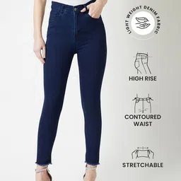 Miss Chase Women Skinny Fit High-Rise Clean Look Cotton Denim Stretchable Jeans-image-63