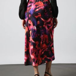 outryt by azorte Printed Satin Midi Skirt image 3