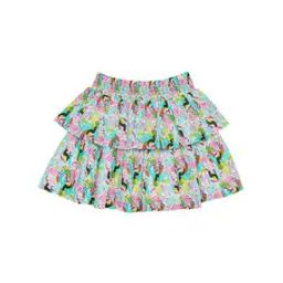 Tropical Print Tiered Skirt-18