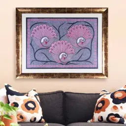 Peacock representing Divine love Original Handmade Madhubani Painting by Art Gali-picture-14