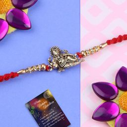Silver Shine Set Of 2 Stone-Studded & Ganesha Charm Rakhi-image-74