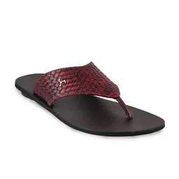 Mochi Men Maroon & Black Thong Flip-Flops-image-32