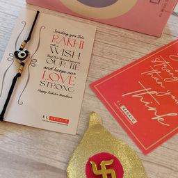 EL REGALO Evil Eye Rakhi Combo for Bhaiya With Roli Chawal Shagun and Greeting Card-picture-41