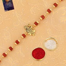 Silver Shine Set Of 2 Rakhi For Bhaiya & Roli Chawal Card Pooja Thali Gift Set-image-55