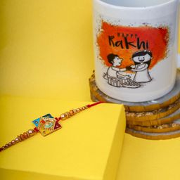 PANASH Gold-Plated Krishna Thread Rakhi With Mug & Roli Chawal-image-76