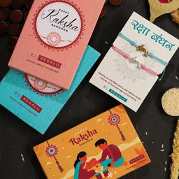 EL REGALO Boys Set Of 2 Rakhis With Roli Chawal & Greeting Card-27