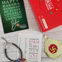 EL REGALO Kids Baby Nazaria Evil Eye Rakhi Combo with Roli Chawal Shagun-picture-39