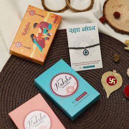 EL REGALO Kids Evil Eye Najariya Rakhi With Roli Chawl & Card Gift Set-image-72