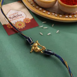 VIRAASI Kids Gold Plated Evil Eye Beaded Rakhi With Roli Chawal & Card-picture-39