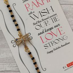 EL REGALO Kids Gold-Toned Nazaria Rakhi Combo with Greeting Card & Roli Chawal Shagun-image-66