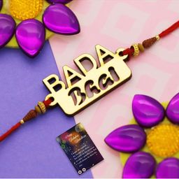 Silver Shine Red Set Of 2 Rakhi Combo With Roli Chawal & Greeting Card-image-7