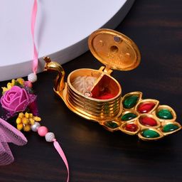 Fashion Bizz Set of 2 Charm Beaded Rakhis Comes With Roli & Chawal-image-3
