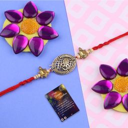 Silver Shine Rakhi With Roli Chawal Greeting Card-image-71