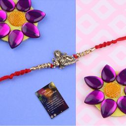 Silver Shine 2 Rakhi With Roli Chawal Greeting Card-image-85