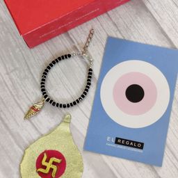 EL REGALO Kids Navy Blue Nazaria Rakhi Combo with Greeting Card & Roli Chawal Shagun-image-15