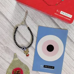 EL REGALO Kids Red Nazaria Rakhi Combo with Greeting Card & Roli Chawal Shagun-image-72
