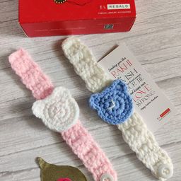 EL REGALO Kids Baby Set Of 2 White Pink Rakhi-11