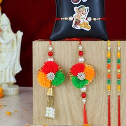 TIED RIBBONS Pack Of 6 Bhaiya Bhabhi Lumba Rakhi Krishna Ganesha Kids Family Rakhis Combo-image-98