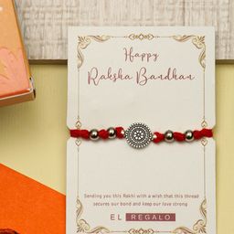 EL REGALO Men Beaded Thread Rakhi Comes With Roli Chawal & Greeting Card-image-66