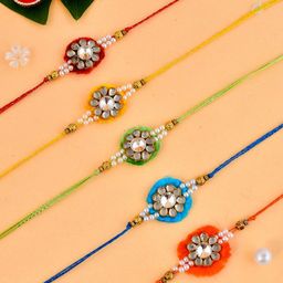 Aapno Rajasthan Set Of 5 Rakhis With Roli Chawal-image-58