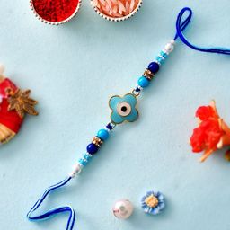 Sangria Enameled Magical Nazar Rakhi With Greeting Card & Roli Chawal-image-41