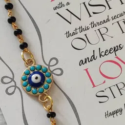EL REGALO Kids Blue Nazaria Rakhi Combo with Greeting Card & Roli Chawal Shagun-image-90