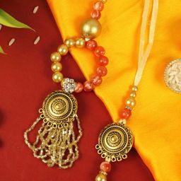 TIED RIBBONS Unisex Set Of 2 Bhaiya Bhabhi Lumba Rakhi-image-64