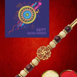 YouBella Men Beige & Coffee Brown Rakhi and 1 Greeting Card Set-image-1