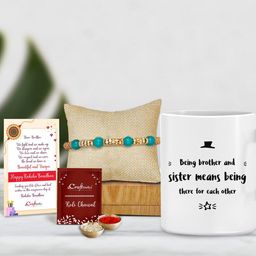 eCraftIndia Designer Pearl Rakhi with Mug for Brother and Roli Chawal Pack, Greeting Card-image-37