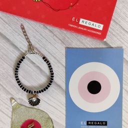 EL REGALO Kids Black & White Nazaria Rakhi Combo with Greeting Card & Roli Chawal Shagun-image-28