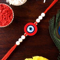 Shoshaa Red & White Evil Eye Single Bhai Rakhi-image-37