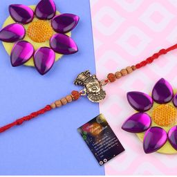 Silver Shine Rakhi With Roli Chawal & Greeting Card-image-65