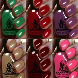 AQ FASHION Set Of 6 Power Lasting Glossy Quick Dry Nail Polish - 9 ml Each-image-42