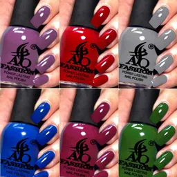 AQ FASHION Set Of 6 Power Lasting Glossy Quick Dry Nail Polish - 9 ml Each-image-87