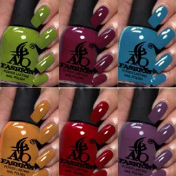 AQ FASHION Power Lasting Set Of 6 Quick Dry Glossy Nail Polish - 9 ml Each-30