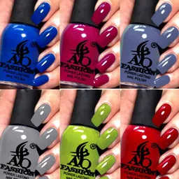 AQ FASHION Set Of 6 Power Lasting Glossy Quick Dry Nail Polish - 9 ml Each-image-44