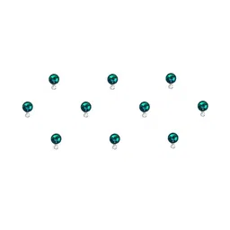 Comet Busters Set of 10 Stone-Studded Designer Bindis - Sea Green-19